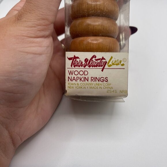 Vintage Wooden Napkin Rings - Picture 3 of 5